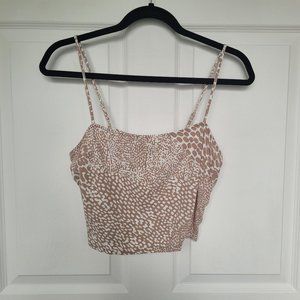 EXPRESS CROPPED SQUARE NECK CAMI Medium animal / polka dot print
